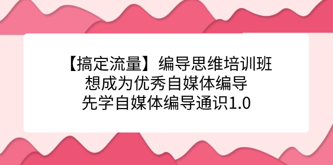 【搞定流量】编导思维培训班，想成为优秀自媒体编导先学自媒体编导通识1.0-领航创业网