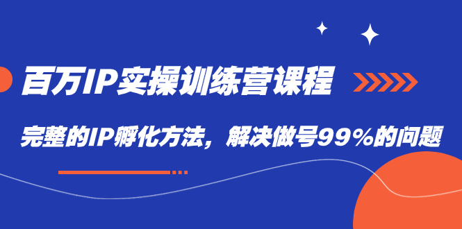 百万IP实战训练营课程，完整的IP孵化方法，解决做号99%的问题-领航创业网