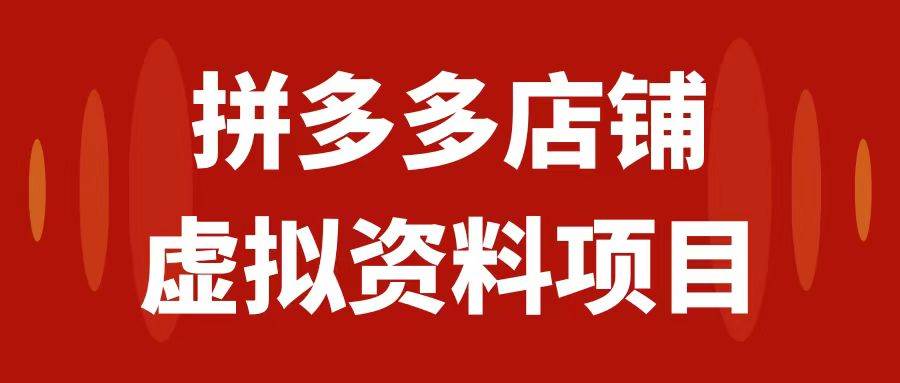 拼多多店铺虚拟项目，教科书式操作玩法，轻松月入1000-领航创业网
