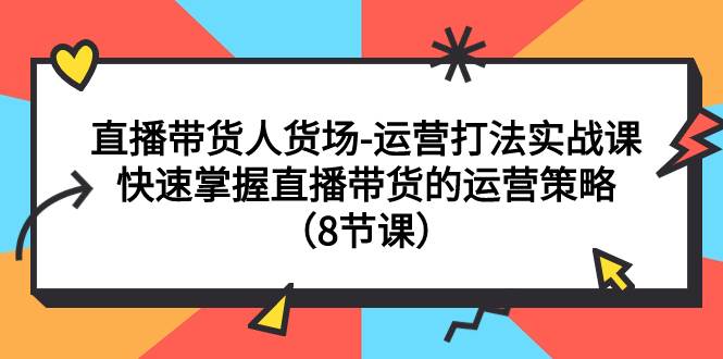 直播带货人货场-运营打法实战课：快速掌握直播带货的运营策略（8节课）-领航创业网