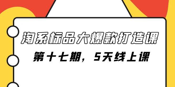 淘系标品大爆款打造课-第十七期，5天线上课-领航创业网