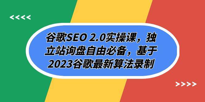 谷歌SEO 2.0实操课，独立站询盘自由必备，基于2023谷歌最新算法录制（94节-领航创业网