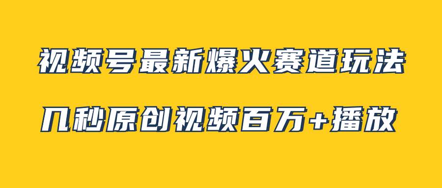 视频号最新爆火赛道玩法，几秒视频可达百万播放，小白即可操作（附素材）-领航创业网