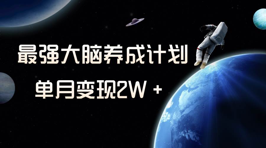 冷门虚拟项目，最强大脑养成计划，一个月变现2W＋-领航创业网