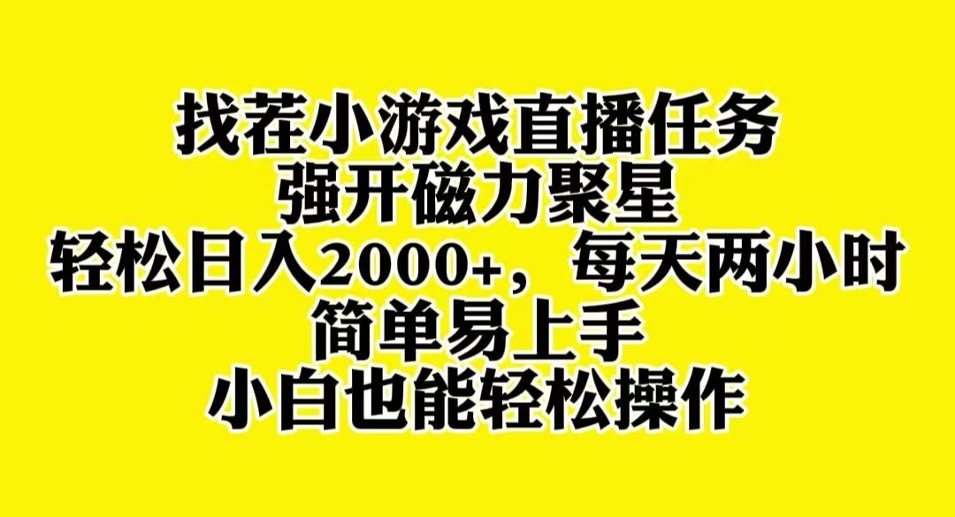 找茬小游戏直播，强开磁力聚星，轻松日入2000 ，小白也能轻松上手-领航创业网