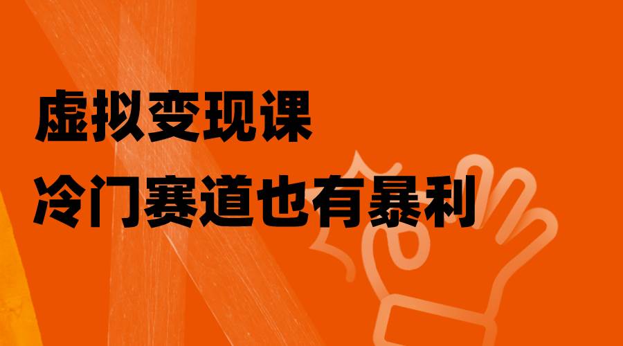 虚拟变现课，冷门赛道也有暴利，手把手教你玩转冷门私域-领航创业网