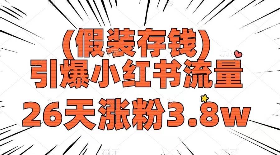 假装存钱，引爆小红书流量， 26天涨粉3.8w，作品制作简单，多种变现方式-领航创业网