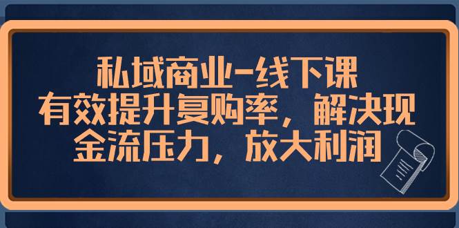 私域商业-线下课，有效提升复购率，解决现金流压力，放大利润-领航创业网