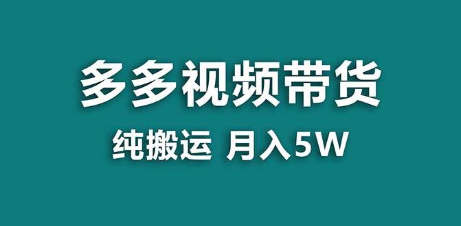 【蓝海项目】拼多多视频带货 纯搬运一个月搞了5w佣金，小白也能操作 送工具-领航创业网