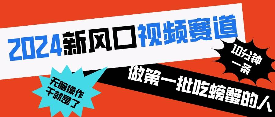 2024新风口视频赛道 做第一批吃螃蟹的人 10分钟一条原创视频 小白无脑操作1-领航创业网