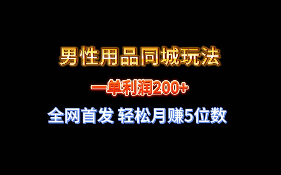 全网首发 一单利润200+ 男性用品同城玩法 轻松月赚5位数-领航创业网