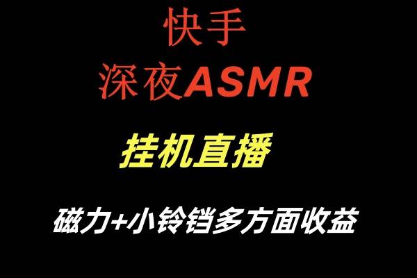 快手深夜ASMR挂机直播磁力+小铃铛多方面收益-领航创业网