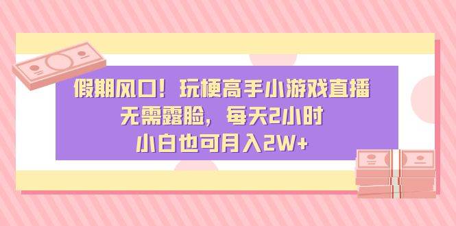 假期风口！玩梗高手小游戏直播，无需露脸，每天2小时，小白也可月入2W+-领航创业网
