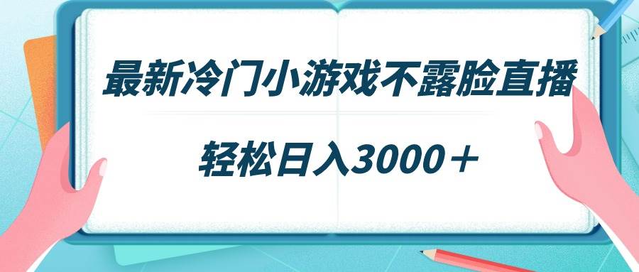 最新冷门小游戏不露脸直播，场观稳定几千，轻松日入3000＋-领航创业网