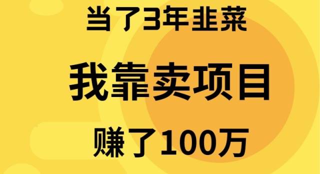 当了3年韭菜，我靠卖项目赚了100万-领航创业网