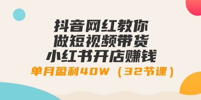 抖音网红教你做短视频带货+小红书开店赚钱，单月盈利40W（32节课）-领航创业网