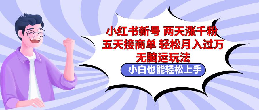 小红书新号两天涨千粉五天接商单轻松月入过万 无脑搬运玩法 小白也能轻…-领航创业网