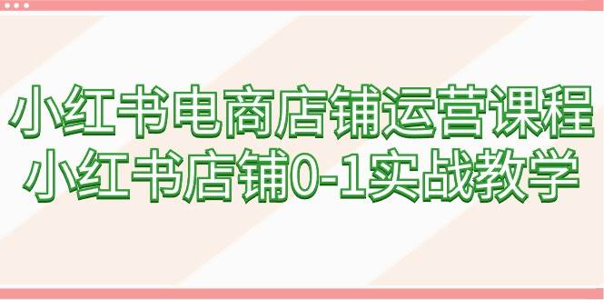 小红书电商店铺运营课程，小红书店铺0-1实战教学（60节课）-领航创业网