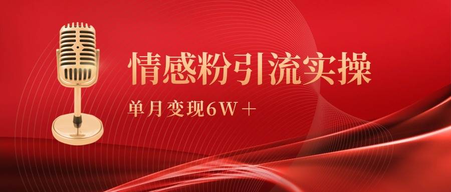 单月变现6w+，情感粉引流变现实操课-领航创业网