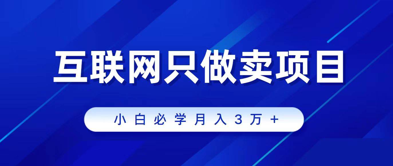 互联网的尽头就是卖项目，被割过韭菜的兄弟们必看！轻松月入三万以上！-领航创业网