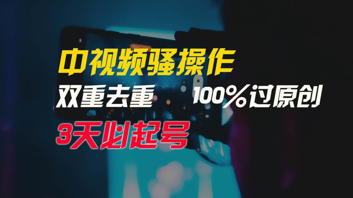 中视频骚操作，双重去重100%过原创，3天比必起号，简单无脑，月入3W+-领航创业网
