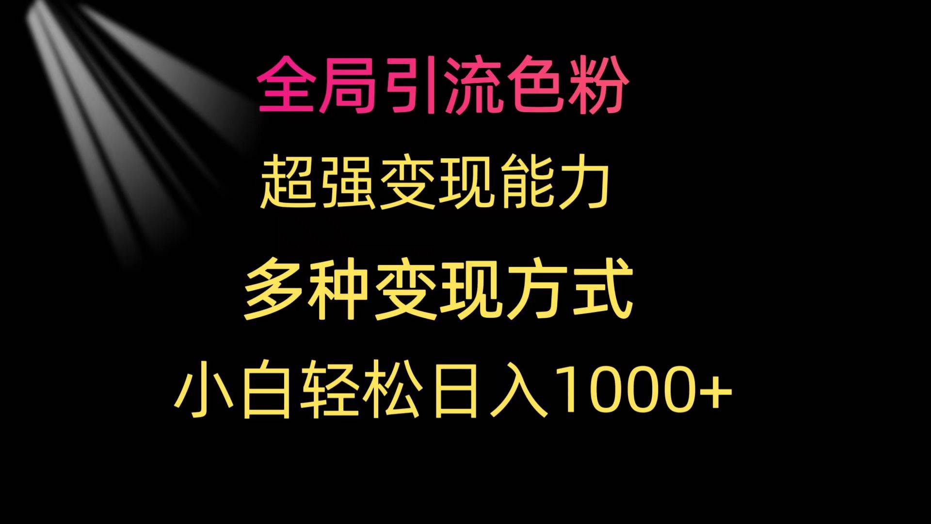 全局引流色粉 超强变现能力 多种变现方式 小白轻松日入1000+-领航创业网