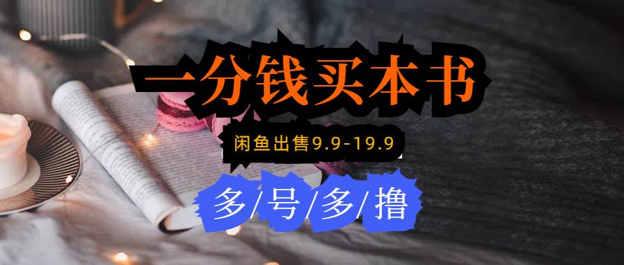 每天花1分钱买一本书，闲鱼出售9.9-19.9不等，多账号多撸 新手小白均可操作-领航创业网