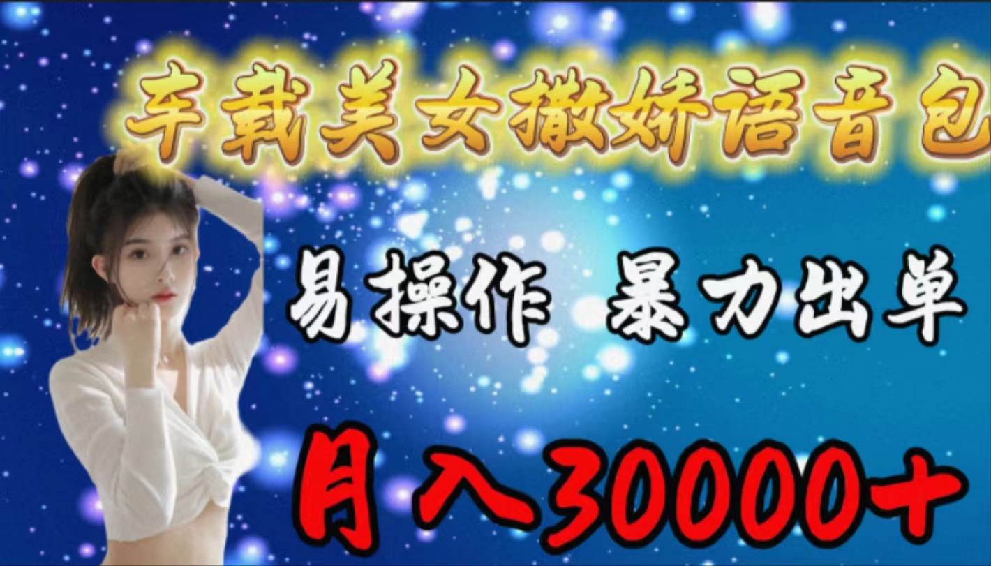 车载女生撒娇语音包，易操作，暴力出单，月入30000+-领航创业网