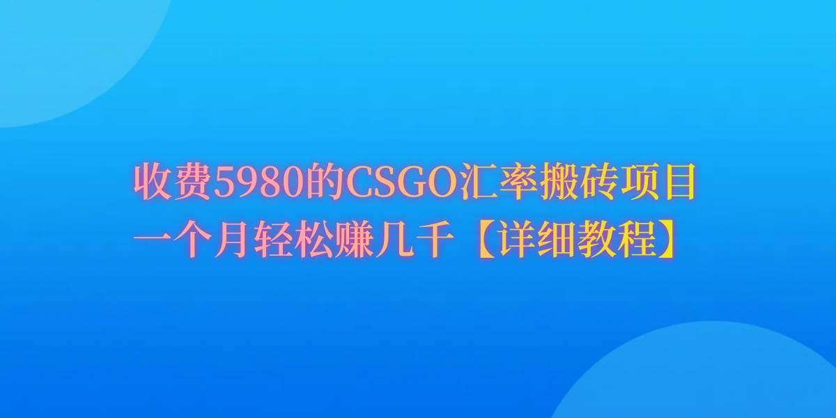 CSGO装备搬砖，月综合收益率高达60%，你也可以！-领航创业网
