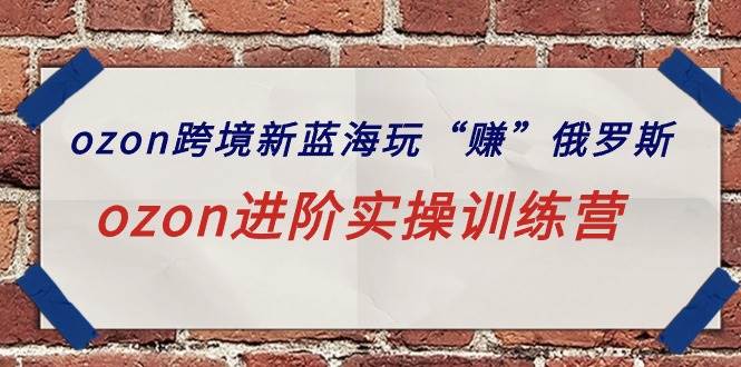 ozon跨境新蓝海玩“赚”俄罗斯，ozon进阶实操训练营-领航创业网