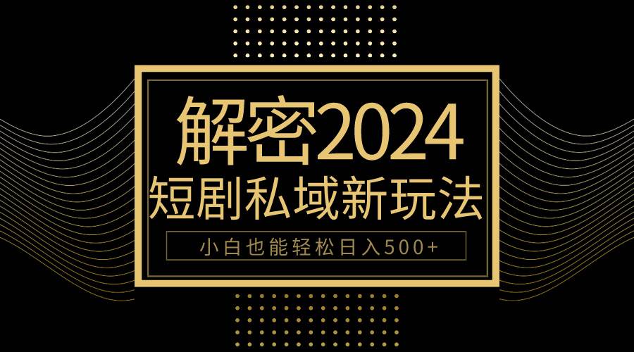 10分钟教会你2024玩转短剧私域变现，小白也能轻松日入500+-领航创业网