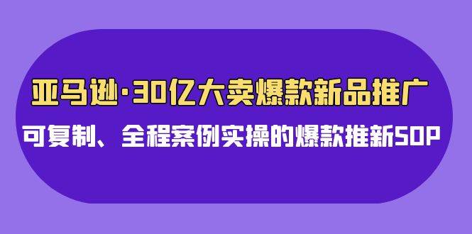 亚马逊30亿·大卖爆款新品推广，可复制、全程案例实操的爆款推新SOP-领航创业网
