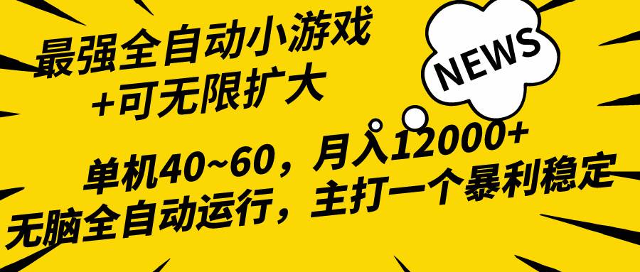 2024最新全网独家小游戏全自动，单机40~60,稳定躺赚，小白都能月入过万-领航创业网