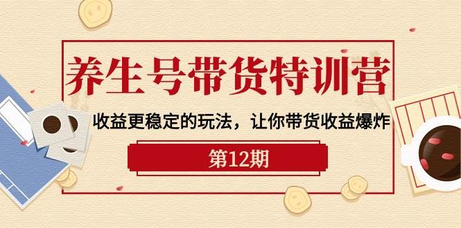 养生号带货特训营【12期】收益更稳定的玩法，让你带货收益爆炸-9节直播课-领航创业网
