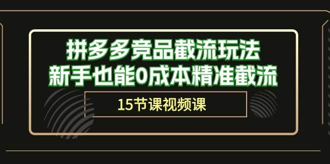 拼多多竞品截流玩法，新手也能0成本精准截流（15节课）-领航创业网