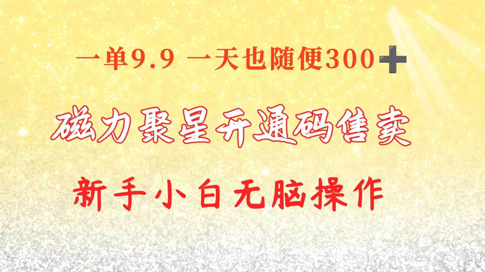 快手磁力聚星码信息差 售卖  一单卖9.9  一天也轻松300+ 新手小白无脑操作-领航创业网