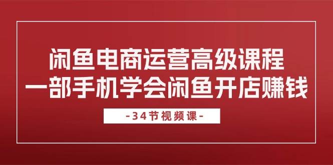 闲鱼电商运营高级课程，一部手机学会闲鱼开店赚钱（34节课）-领航创业网