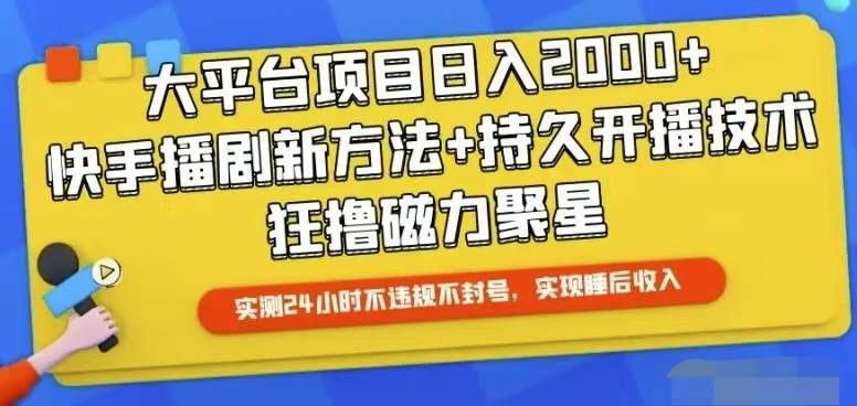 快手24小时无人直播，真正实现睡后收益-领航创业网