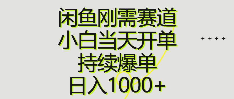 闲鱼刚需赛道，小白当天开单，持续爆单，日入1000+-领航创业网