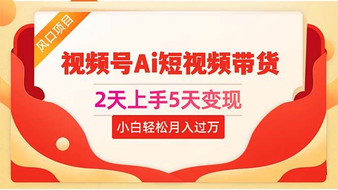 2天上手5天变现视频号Ai短视频带货0粉丝0基础小白轻松月入过万-领航创业网