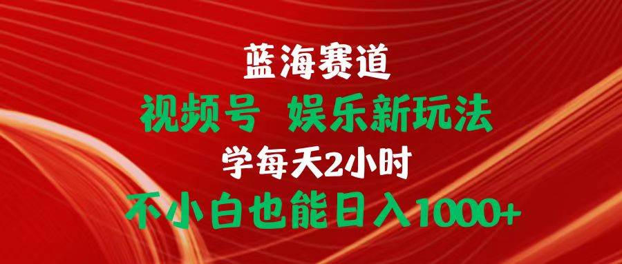 蓝海赛道视频号 娱乐新玩法每天2小时小白也能日入1000+-领航创业网