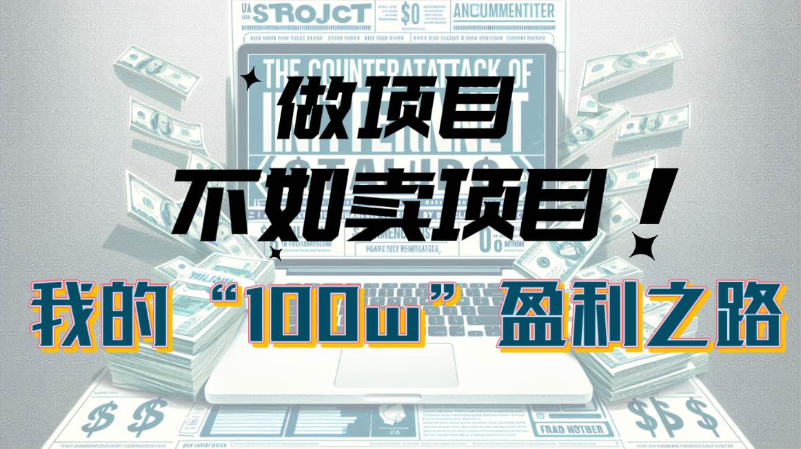 为什么做项目不如卖项目？我的100W+盈利之路-领航创业网