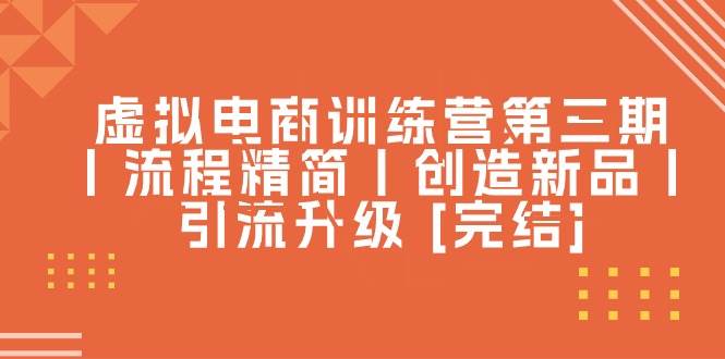 虚拟电商训练营第三期丨流程精简丨创造新品丨引流升级 [完结]-领航创业网