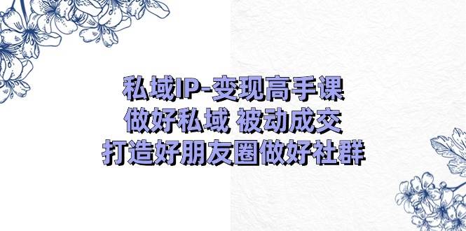 私域IP-变现高手课：做好私域 被动成交，打造好朋友圈做好社群（18节）-领航创业网