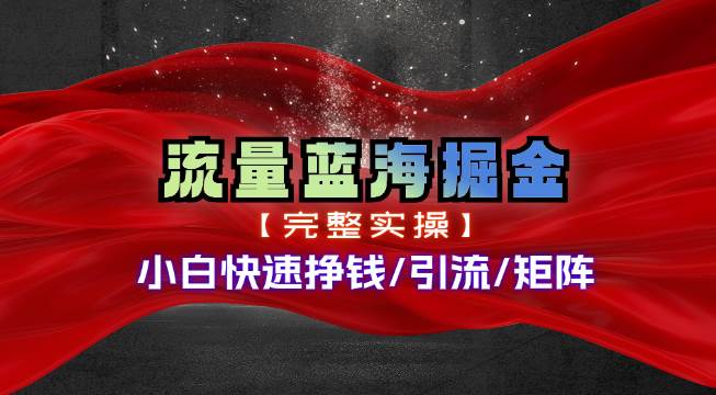 热门赛道掘金_小白快速入局挣钱，可矩阵【完整实操】-领航创业网
