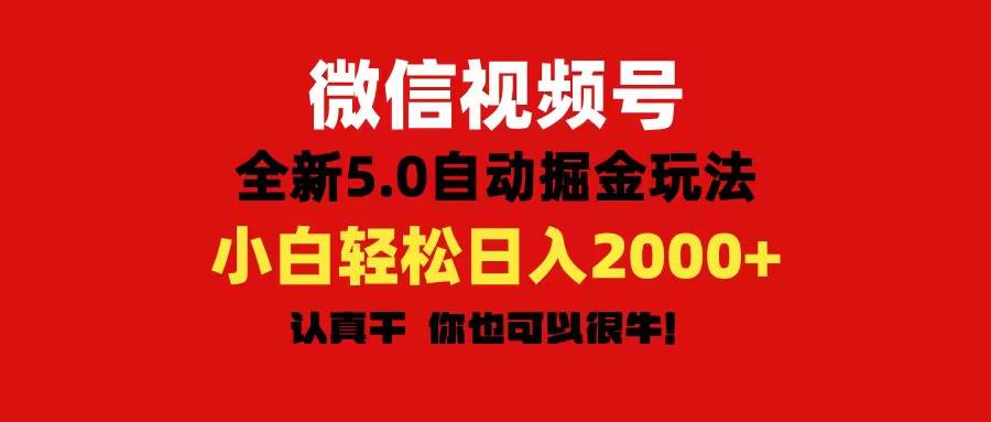 微信视频号变现，5.0全新自动掘金玩法，日入利润2000+有手就行-领航创业网