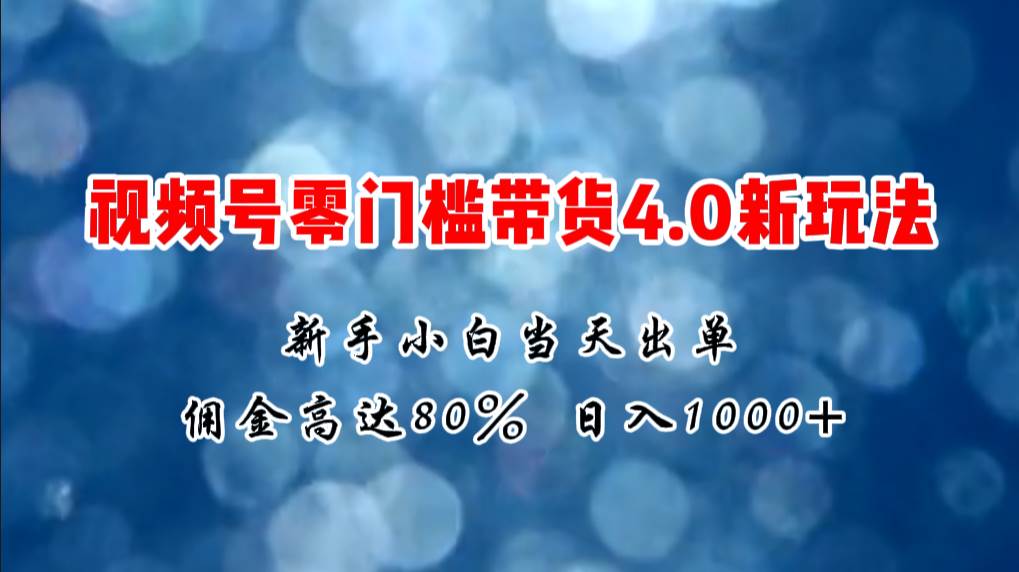 微信视频号零门槛带货4.0新玩法，新手小白当天见收益，日入1000+-领航创业网