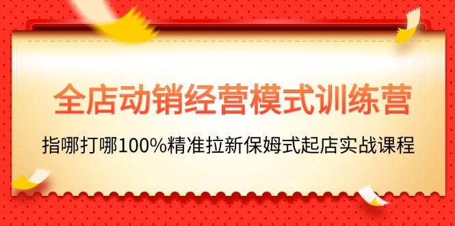 全店动销-经营模式训练营，指哪打哪100%精准拉新保姆式起店实战课程-领航创业网
