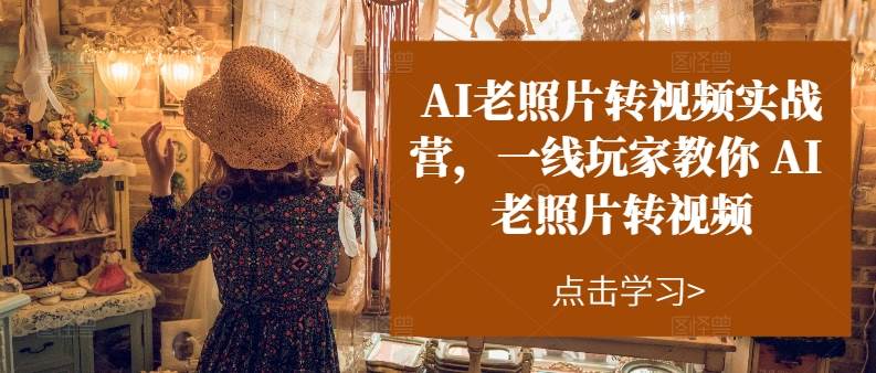 AI老照片转视频实操训练营，一线玩家教你AI老照片转视频-领航创业网