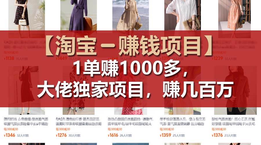 图片[1]-【淘宝赚钱项目】1单可赚1000多，大佬独家项目，年赚几百万-领航创业网